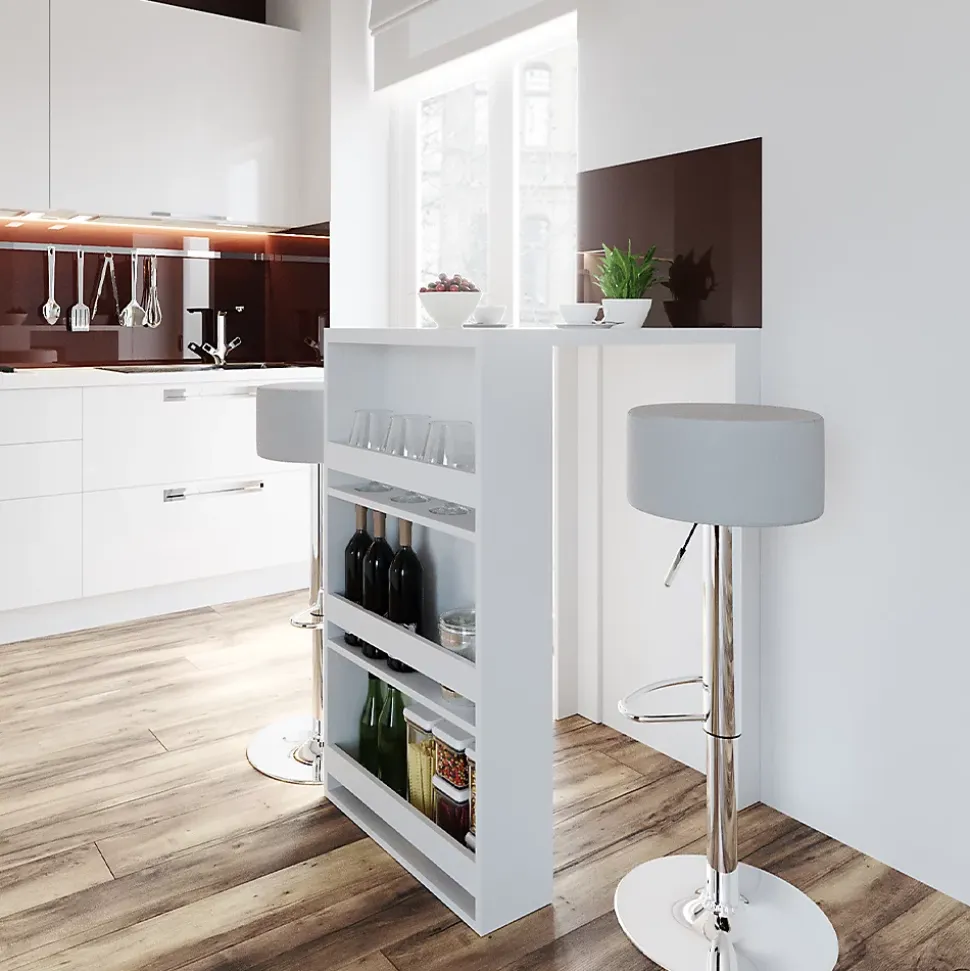 Vicco Table de bar Blanc 57x80cm