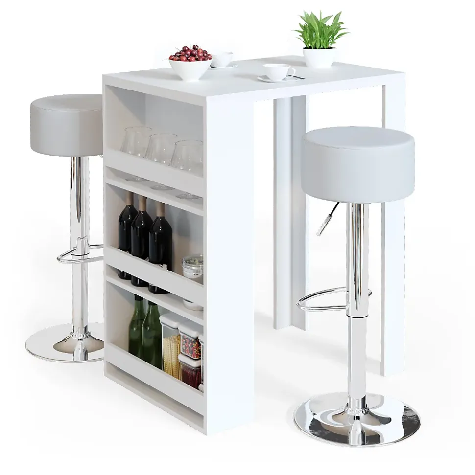 Vicco Table de bar Blanc 57x80cm