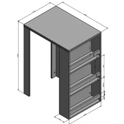 Vicco Table de bar Blanc 57x80cm