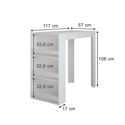 Vicco Table de bar Blanc 57x117cm