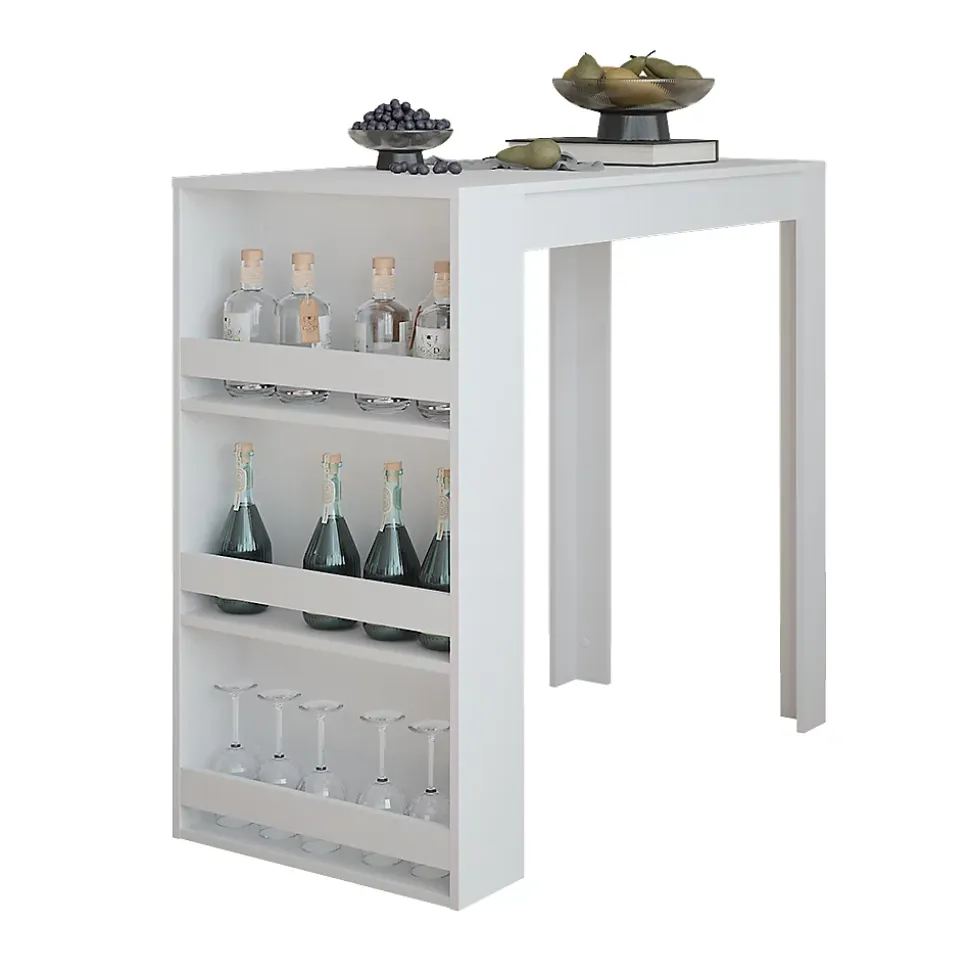 Vicco Table de bar Blanc 57x117cm