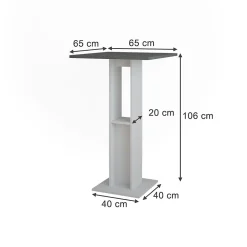 Vicco Table de bar blanc/anthracite 65x65cm Table de bar