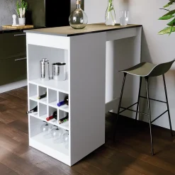 Vicco Table de bar blanc/anthracite 115x50cm
