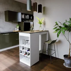 Vicco Table de bar blanc/anthracite 115x50cm