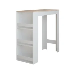 Vicco Table de bar Blanc/Sonoma 45x110cm