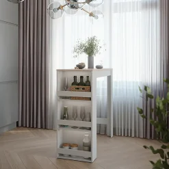 Vicco Table de bar Blanc/Sonoma 45x110cm