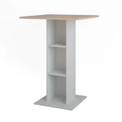Vicco Table de bar Blanc/Sonoma 75x75cm