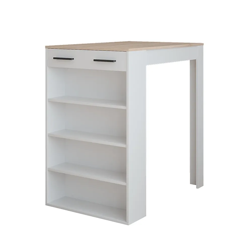 Vicco Table de bar Blanc/Sonoma 67x100cm Table de bar