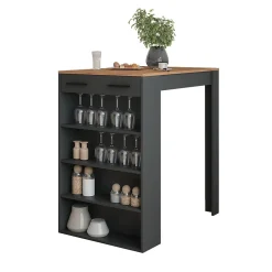 Vicco Table de bar Chêne doré/anthracite 67x100cm