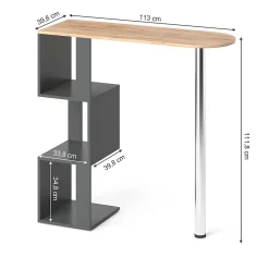 Vicco Table de bar Chêne de force doré 113x39.8cm
