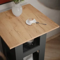 Vicco Table de bar Chêne doré/anthracite 65x65cm