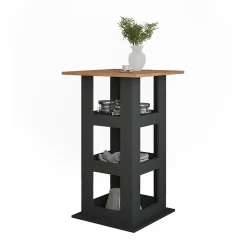 Vicco Table de bar Chêne doré/anthracite 65x65cm