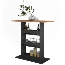 Vicco Table de bar Chêne doré/anthracite 110x55cm