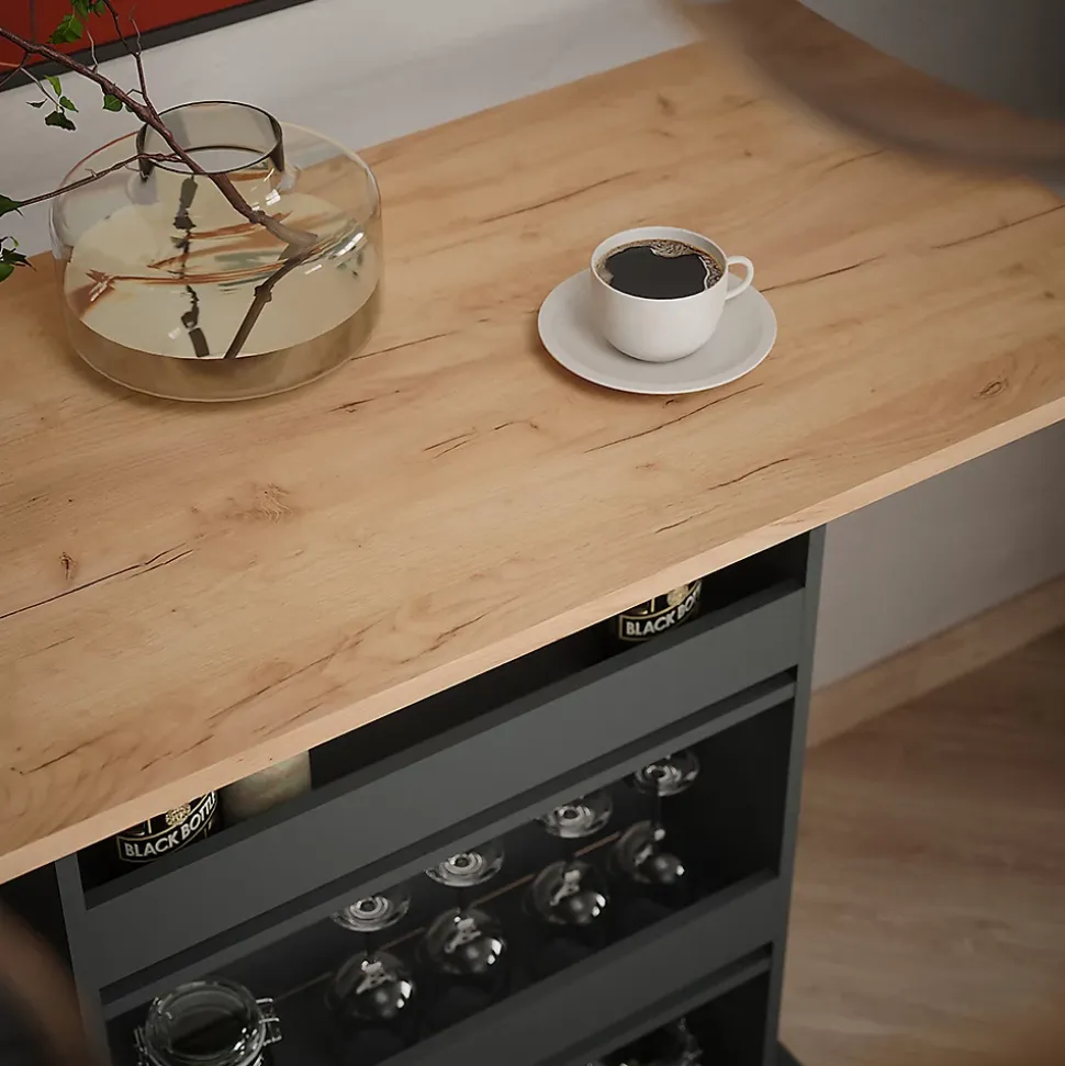 Vicco Table de bar Chêne doré/anthracite 110x55cm