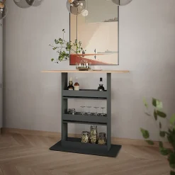Vicco Table de bar Chêne doré/anthracite 110x55cm
