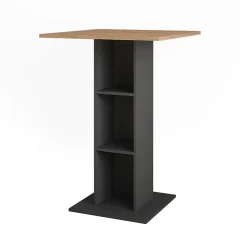 Vicco Table de bar Chêne doré/anthracite 75x75cm