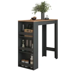 Vicco Table de bar Chêne doré/anthracite 45x110cm
