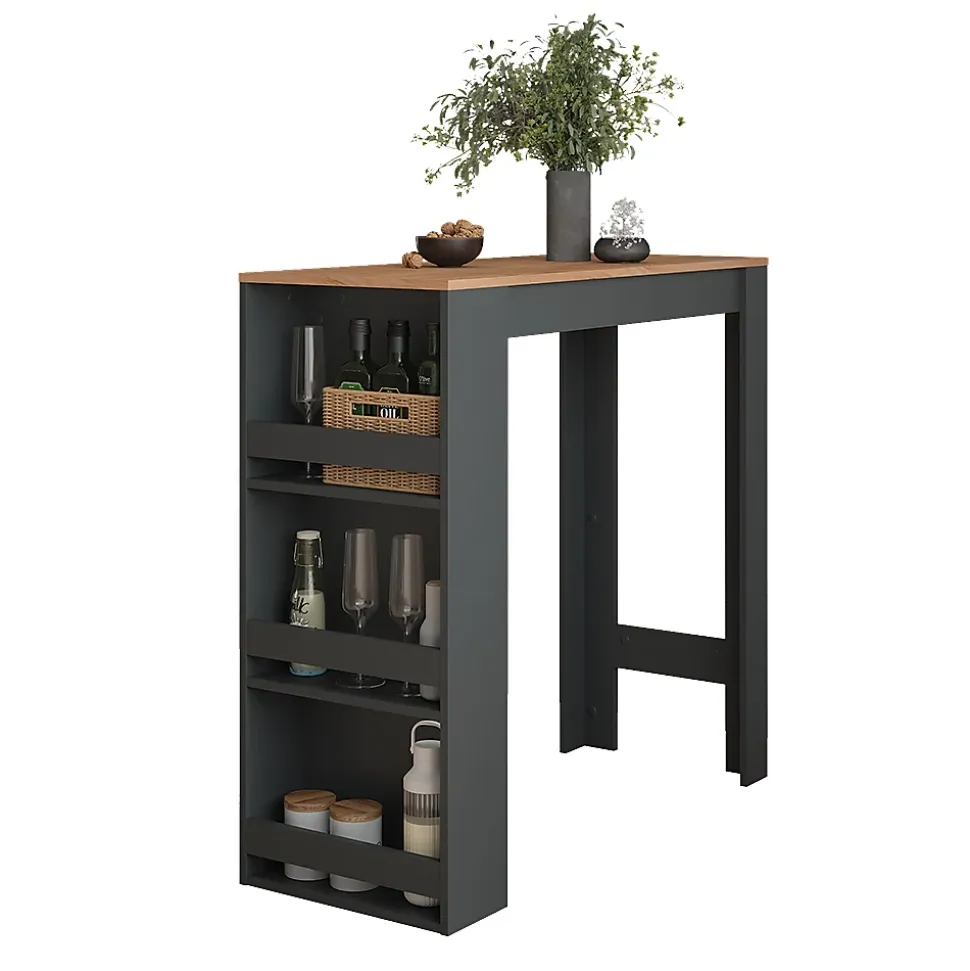 Vicco Table de bar Chêne doré/anthracite 45x110cm