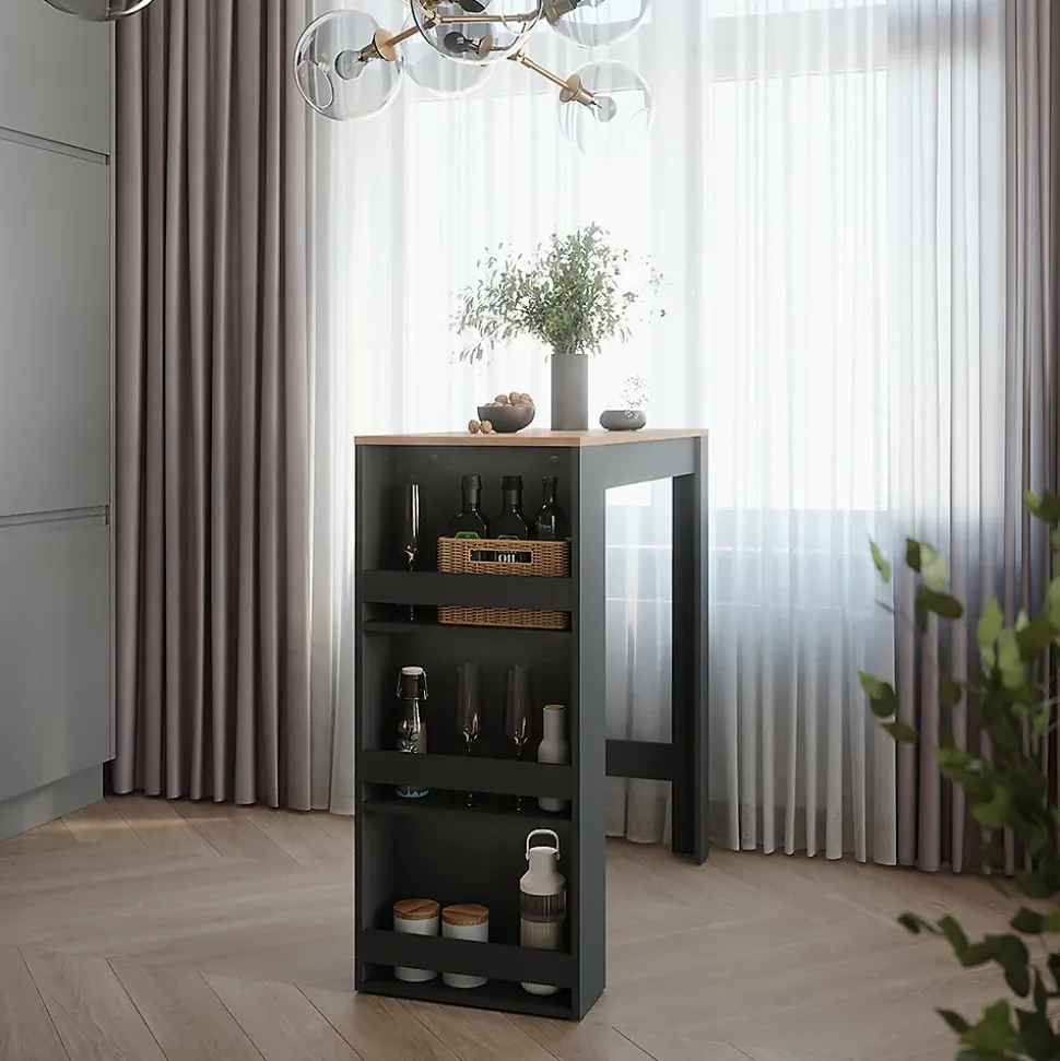 Vicco Table de bar Chêne doré/anthracite 45x110cm