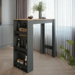 Vicco Table de bar Chêne doré/anthracite 45x110cm