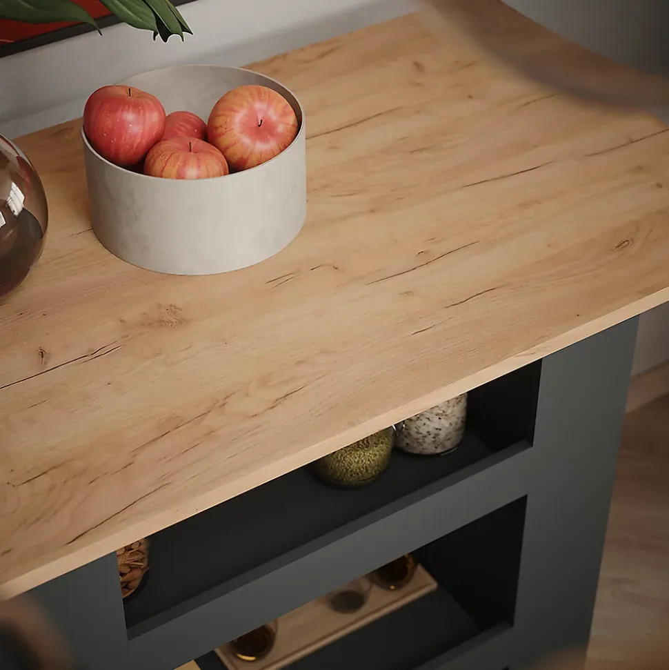 Vicco Table de bar Chêne doré/anthracite 110x65cm