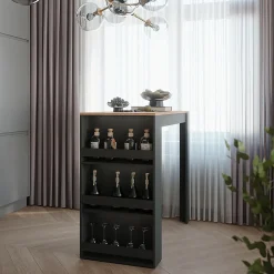 Vicco Table de bar Chêne doré/anthracite 57x117cm
