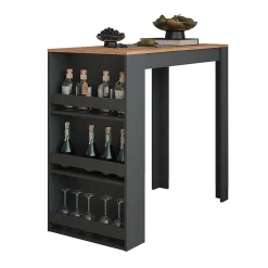 Vicco Table de bar Chêne doré/anthracite 57x117cm