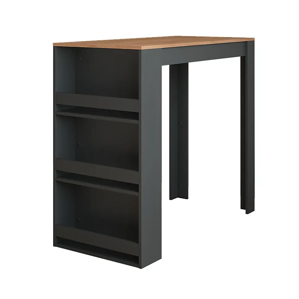 Vicco Table de bar Chêne doré/anthracite 57x117cm