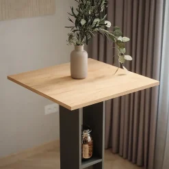 Vicco Table de bar Chêne doré/anthracite 65x65cm