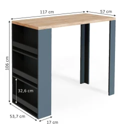 Vicco Table de bar Chêne 57x117cm