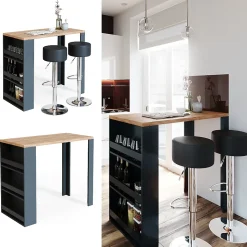 Vicco Table de bar Chêne 57x117cm
