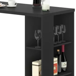 Vicco Table de bar Noir 120x60cm