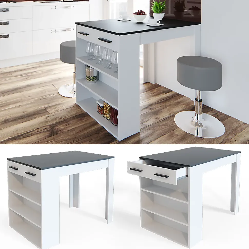 Vicco table de salle à manger Anthracite/blanc 67x100cm