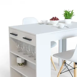 Vicco table de salle à manger Blanc 67x100cm
