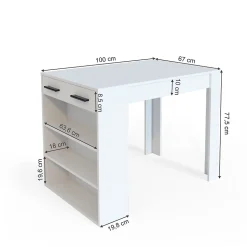 Vicco table de salle à manger Blanc 67x100cm