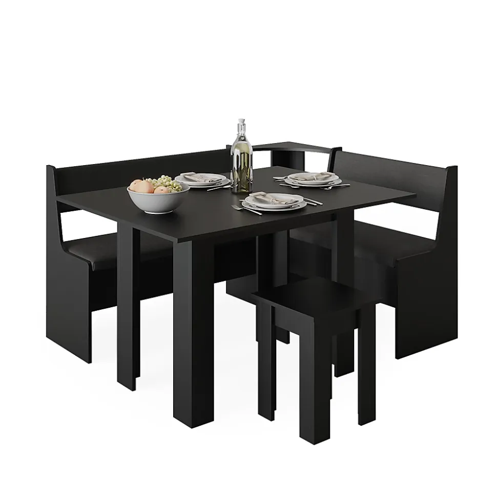 Vicco Table et tabouret Noir 90x60cm