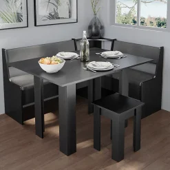 Vicco Table et tabouret Noir 90x60cm