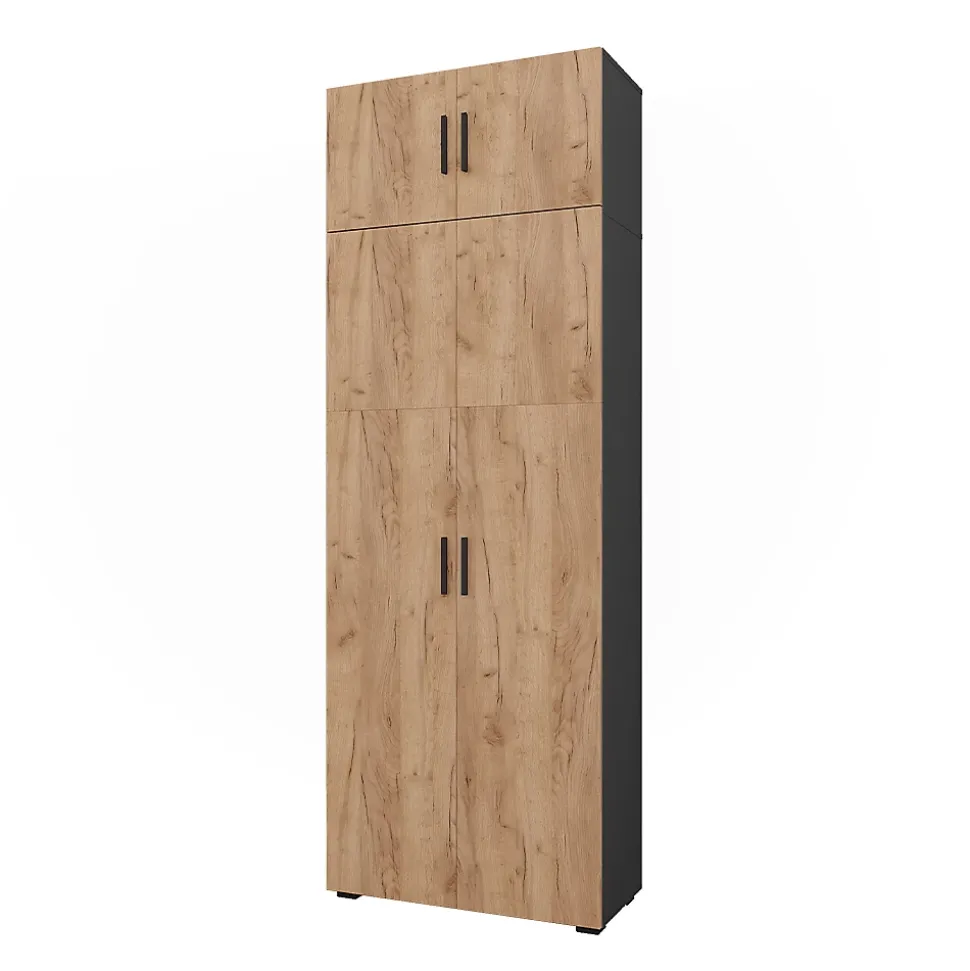 Vicco Étagère à dossiers Anthracite/chêne doré 80x223.8cm avec fixation darmoire