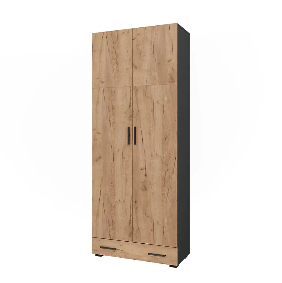 Vicco Étagère à dossiers Anthracite/chêne doré 80x201.2cm avec module de tiroir