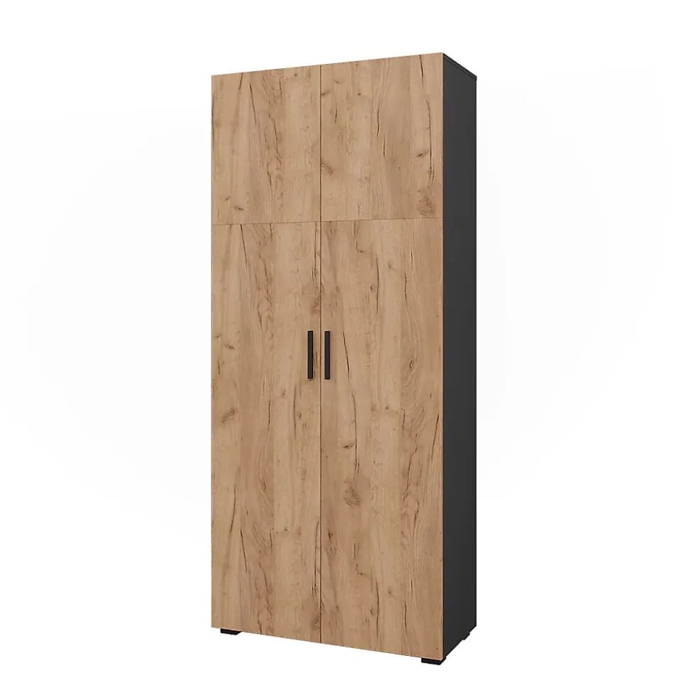 Vicco Étagère à dossiers Anthracite/chêne doré 80x183.8cm