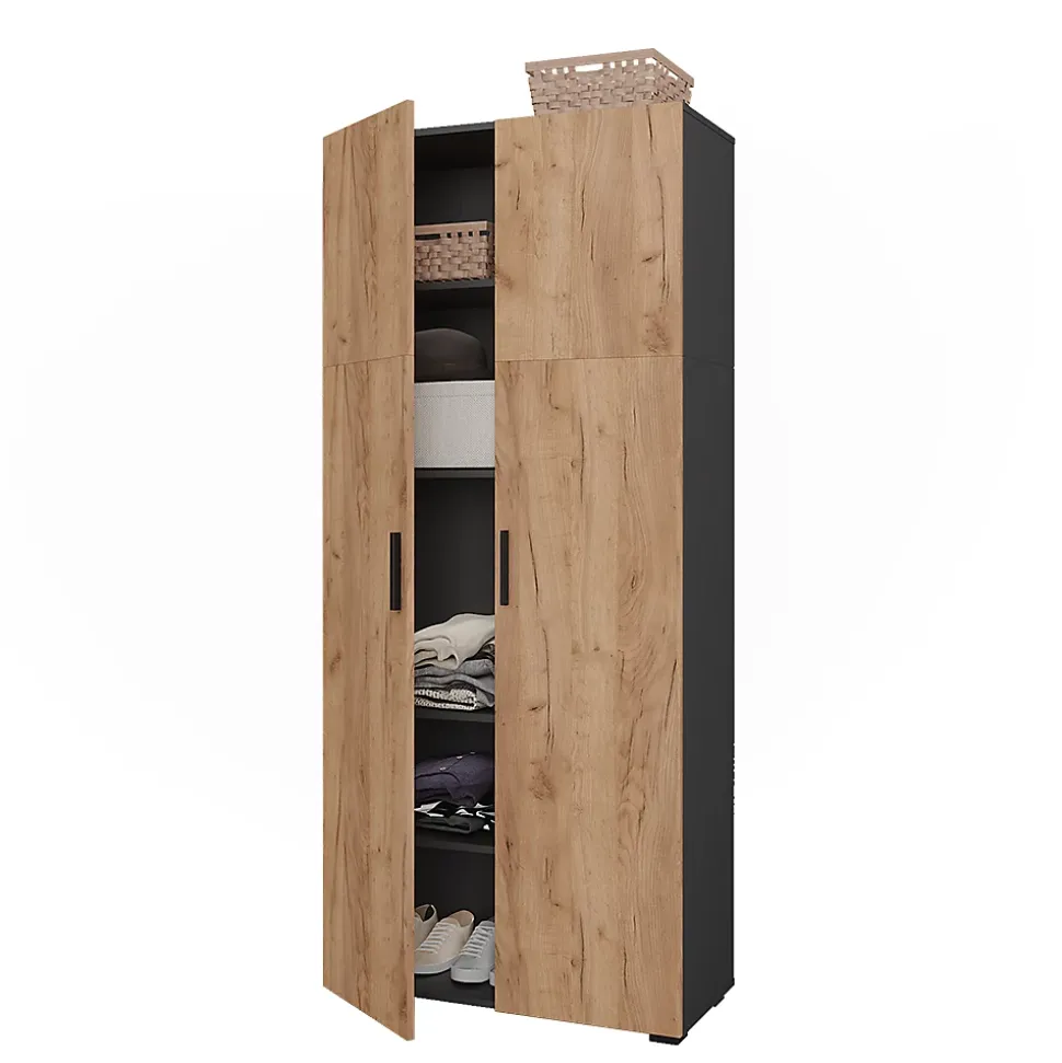 Vicco Étagère à dossiers Anthracite/chêne doré 80x183.8cm