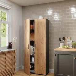 Vicco Étagère à dossiers Anthracite/chêne doré 80x183.8cm