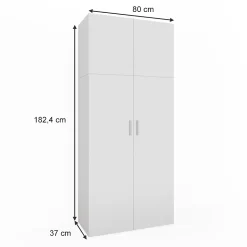 Vicco Étagère à dossiers Blanc 80x182.4cm
