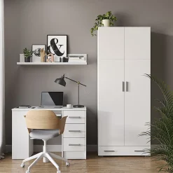 Vicco Étagère à dossiers Blanc 80x182.4cm avec tiroir
