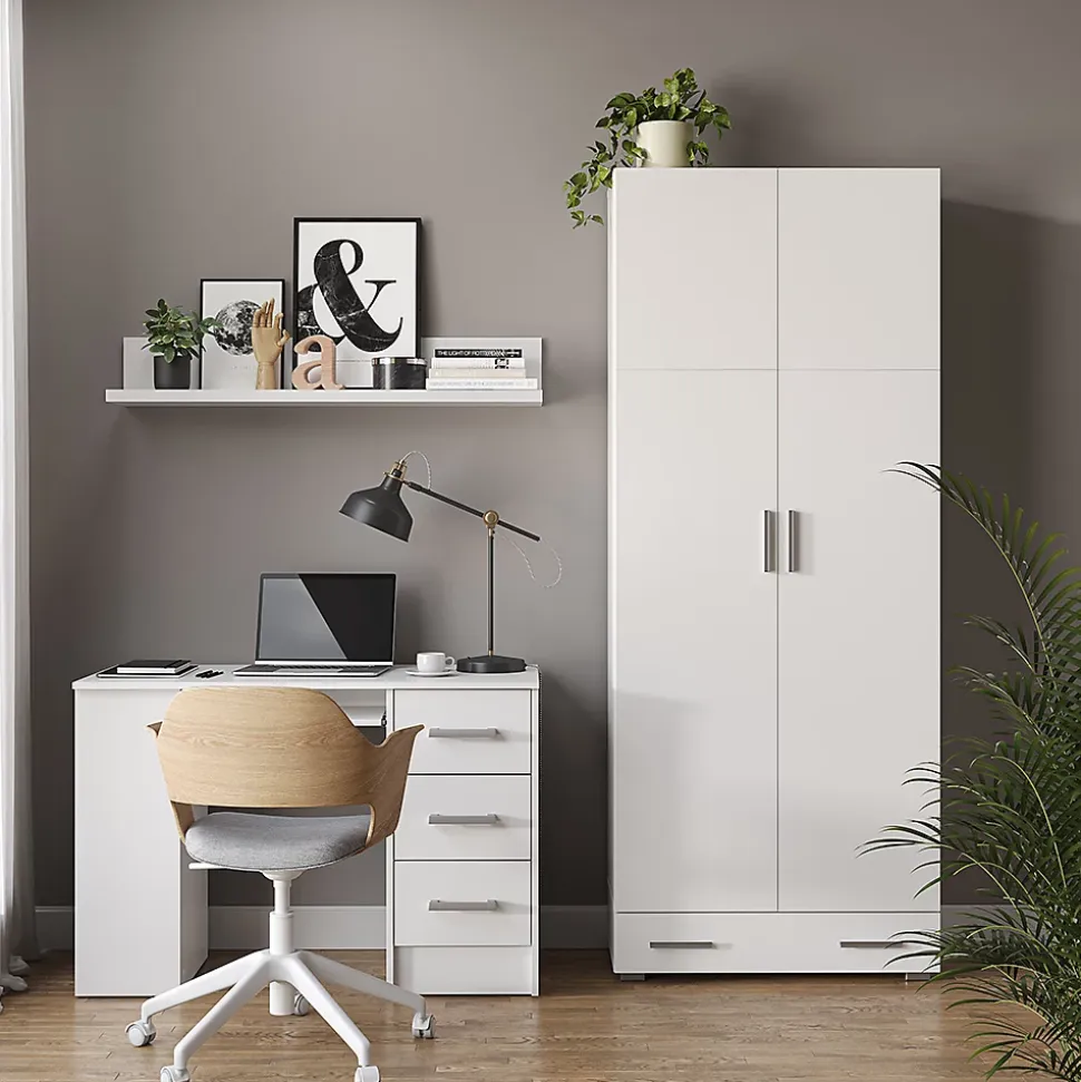 Vicco Étagère à dossiers Blanc 80x182.4cm avec tiroir