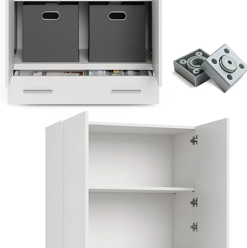 Vicco Étagère à dossiers Blanc 80x182.4cm avec tiroir