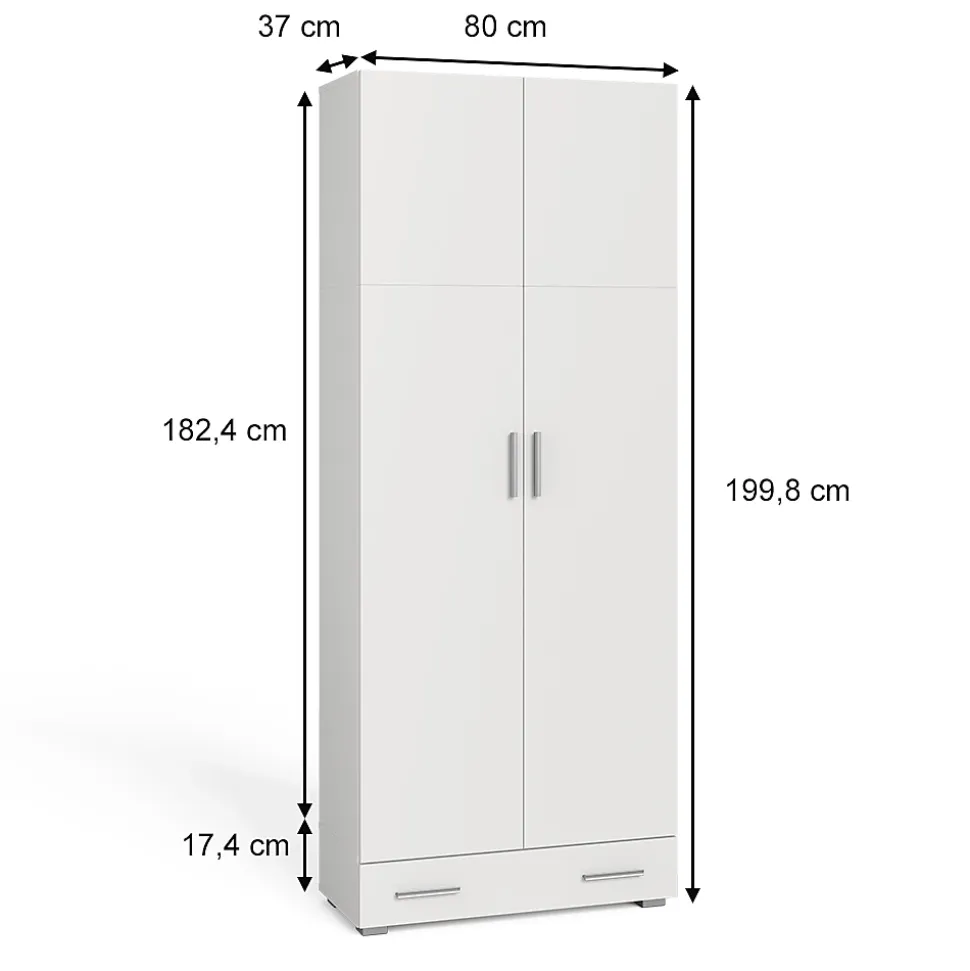 Vicco Étagère à dossiers Blanc 80x182.4cm avec tiroir