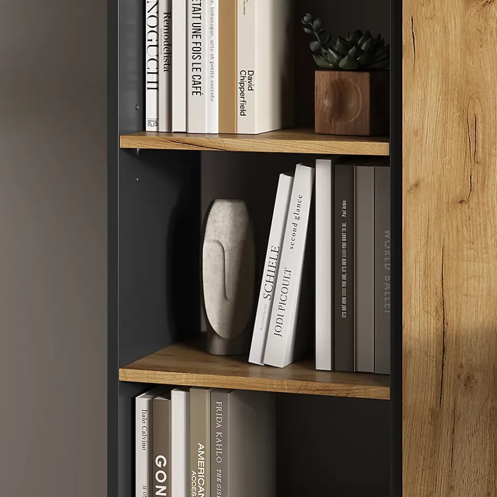 Vicco Étagère à livres Anthracite/chêne doré 40x120cm ,4 compartiments