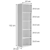 Vicco Étagère à livres Blanc 40x132cm avec 5 compartiments