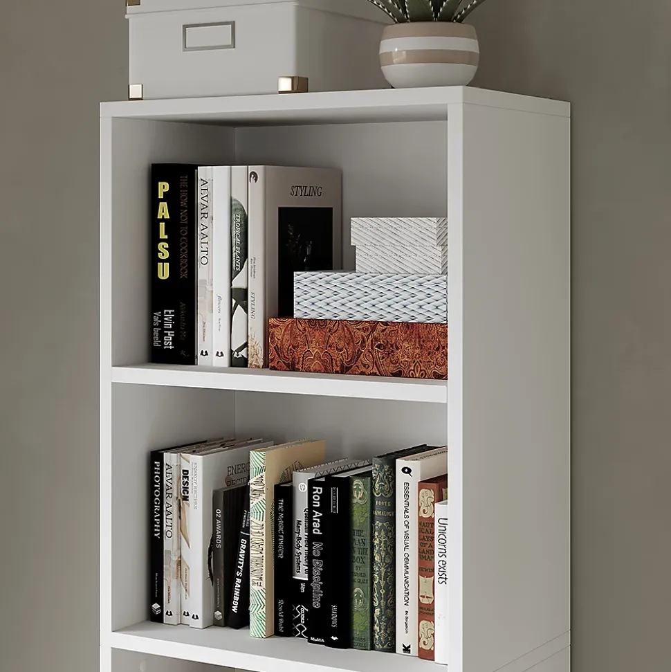 Vicco Étagère à livres Blanc 40x132cm avec 5 compartiments